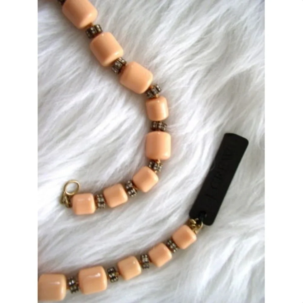 J. Crew Blush Pink Crystal Beaded Necklace